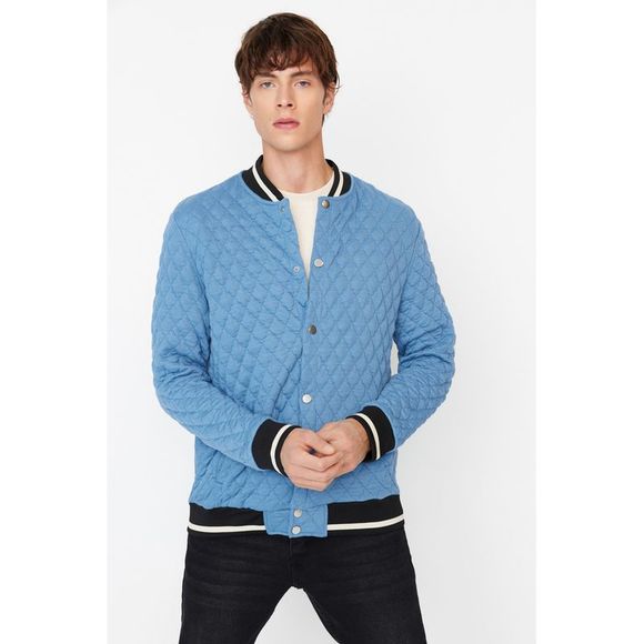 NWT Trendyol Men Regular fit Bomber Collar Knit Cardigan - Picture 2 of 8